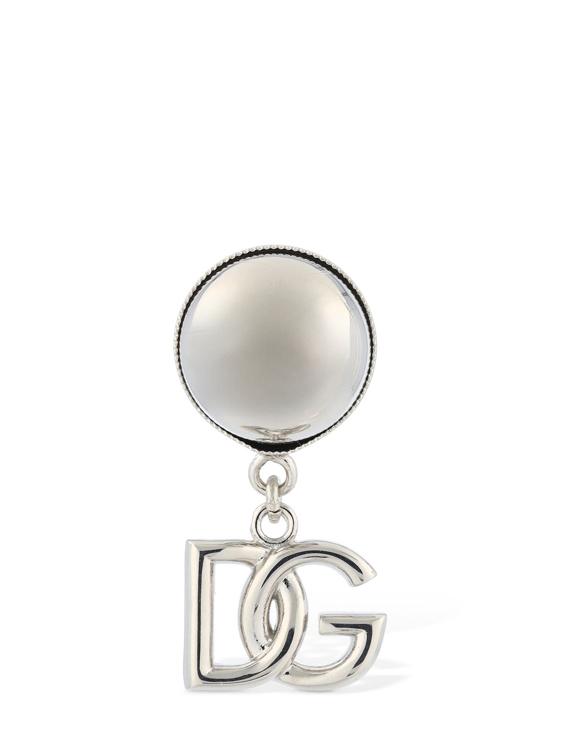 Dolce & Gabbana Dg Mono Drop Earring In Silver