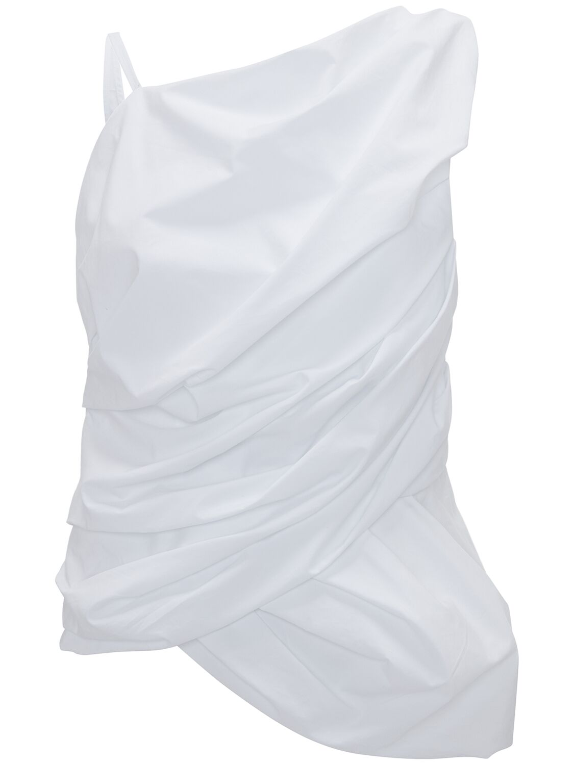 Shop Jw Anderson Twisted Drape Top In White