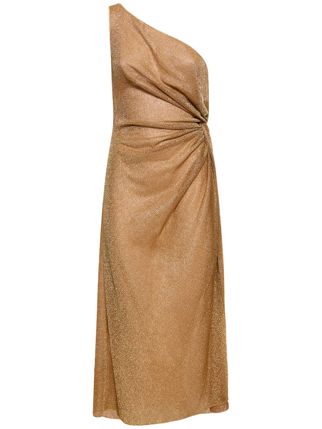 Oséree Swimwear Lumière Knot Lurex Long Dress In Gold