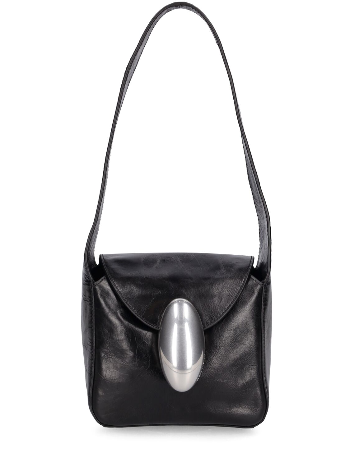 Small Dome Slouchy Leather Hobo Bag