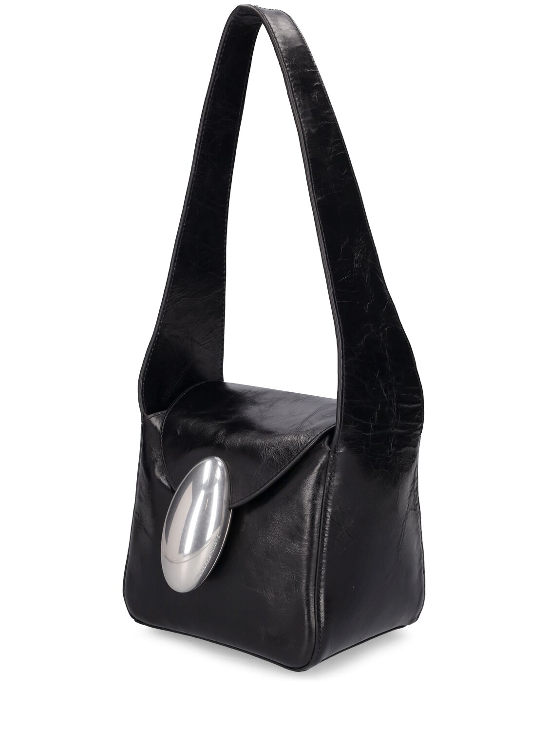 Shop Alexander Wang Small Dome Slouchy Leather Hobo Bag In Black