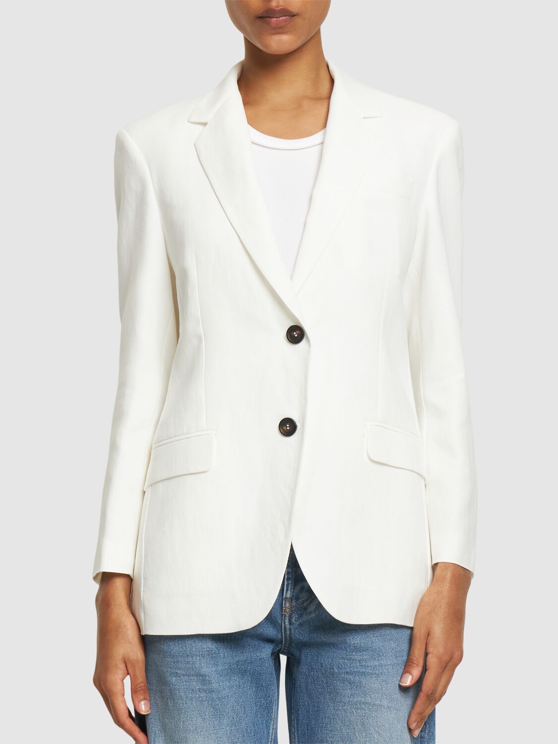 BRUNELLO CUCINELLI FLUID TWILL SINGLE BREASTED JACKET 