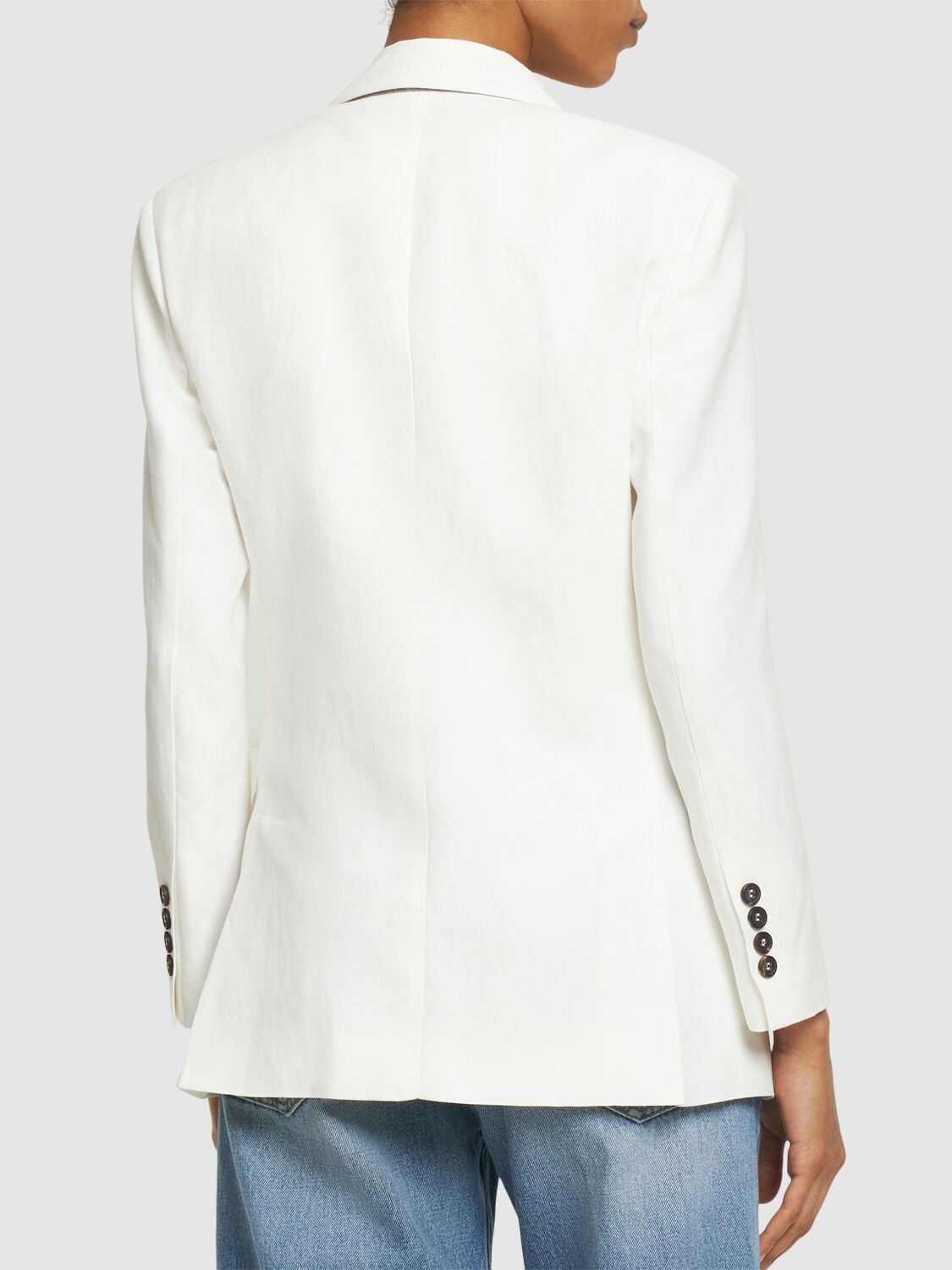 BRUNELLO CUCINELLI FLUID TWILL SINGLE BREASTED JACKET 