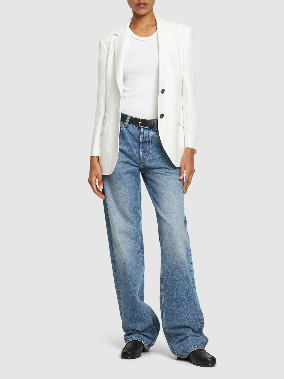 BRUNELLO CUCINELLI FLUID TWILL SINGLE BREASTED JACKET 