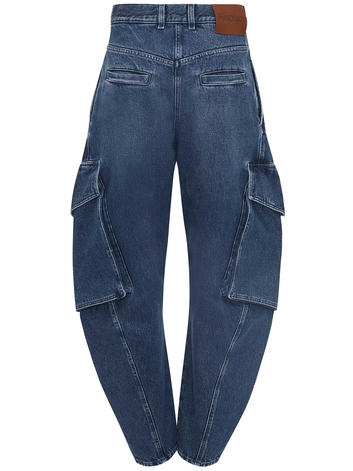 Shop Jw Anderson Twisted Cargo Jeans In Blue