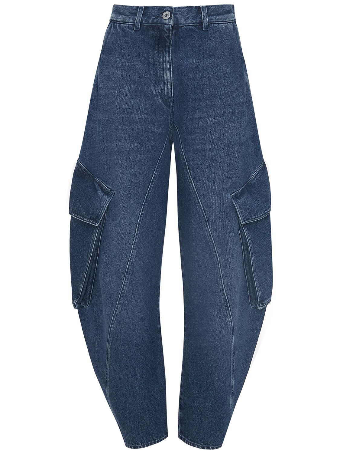 Shop Jw Anderson Twisted Cargo Jeans In Blue