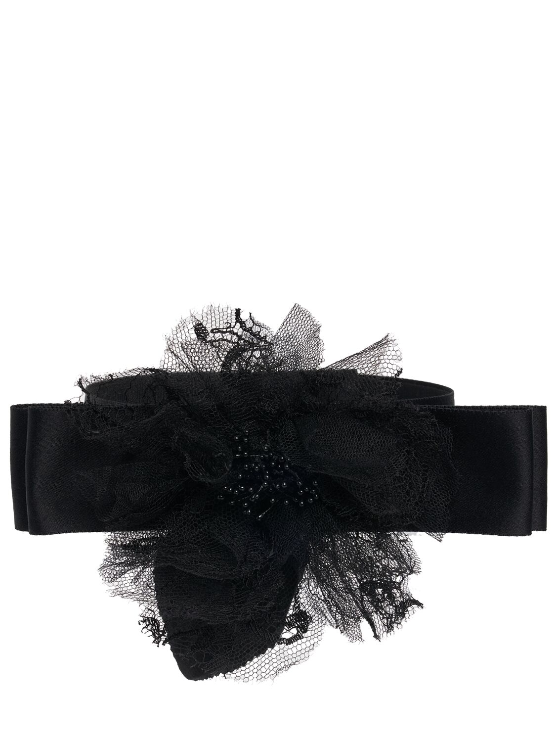 Dolce & Gabbana Silk Satin Choker In Black