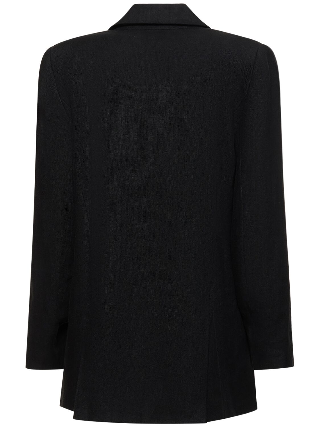 Shop St.agni Slit Sleeve Linen Blazer In 블랙