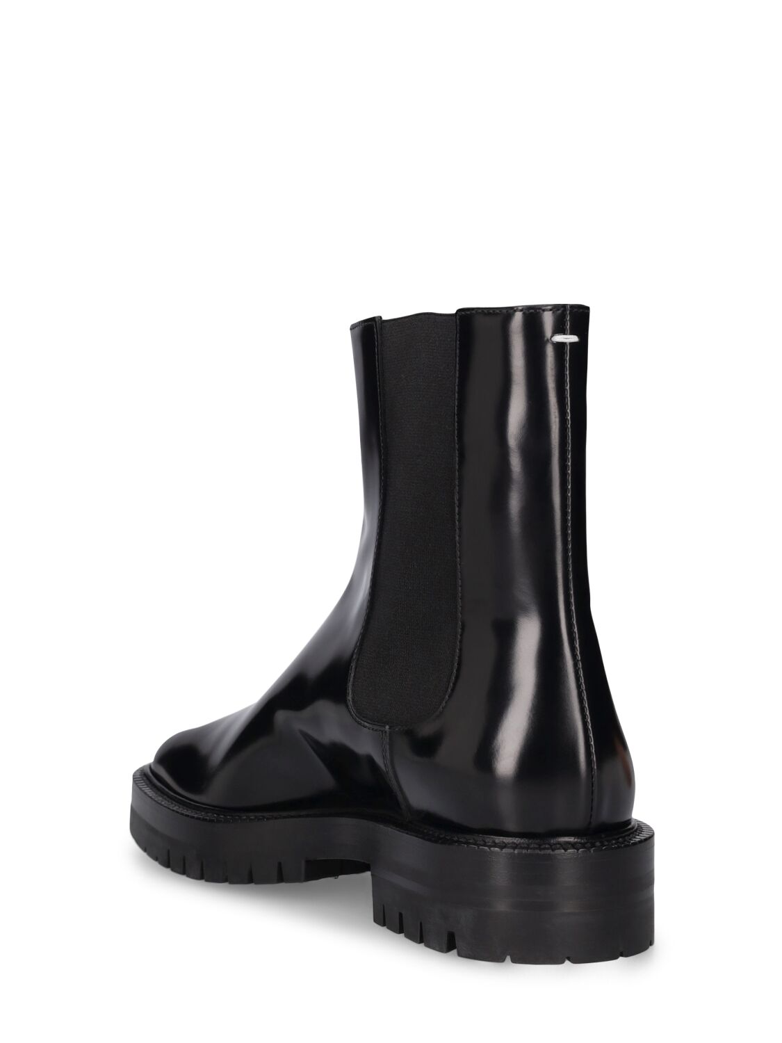 Shop Maison Margiela 40mm Tabi Brushed Leather Ankle Boots In Black