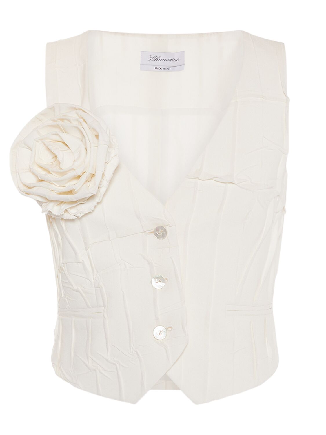 Image of Plissé Vest W/ Rose Pin