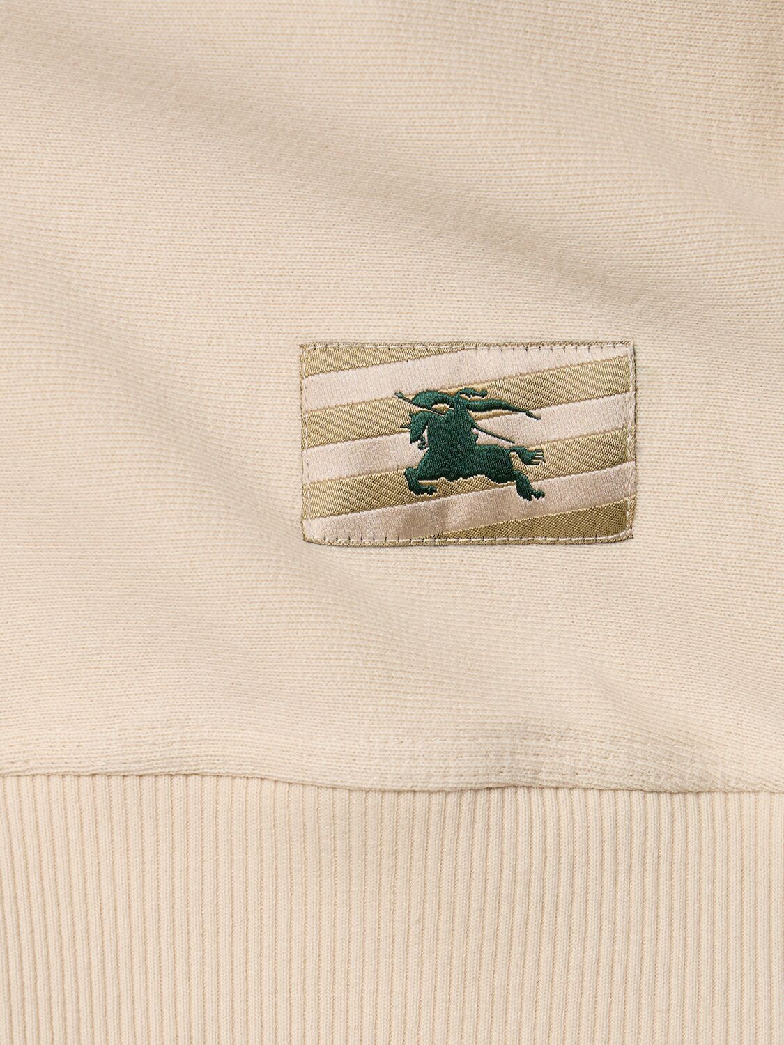 Shop Burberry Logo Cotton Crewneck Sweatshirt In Soap