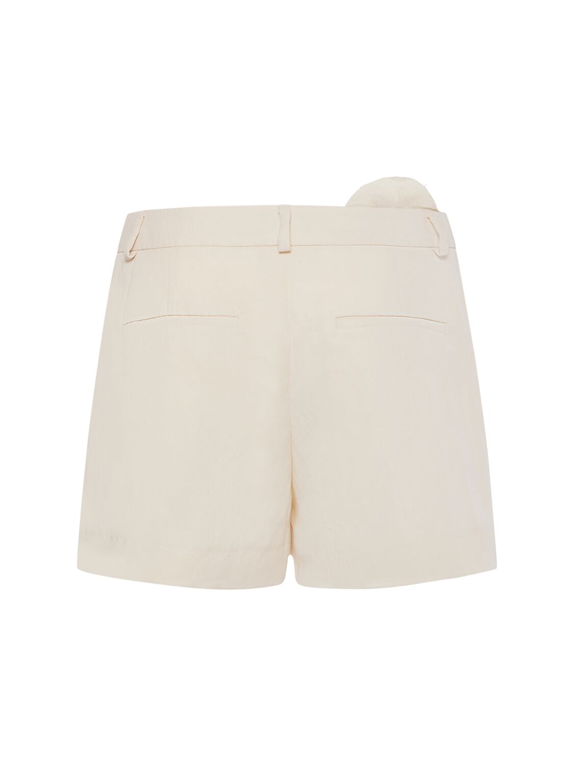 Shop Blumarine Washed Gabardine Shorts In Ivory