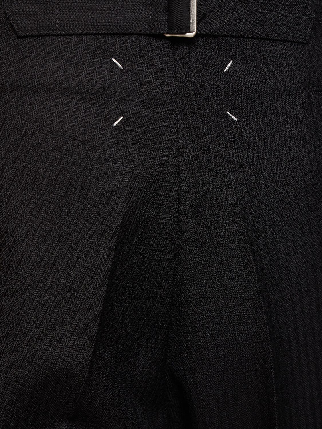 Shop Maison Margiela Wool Herringbone Pants In Black