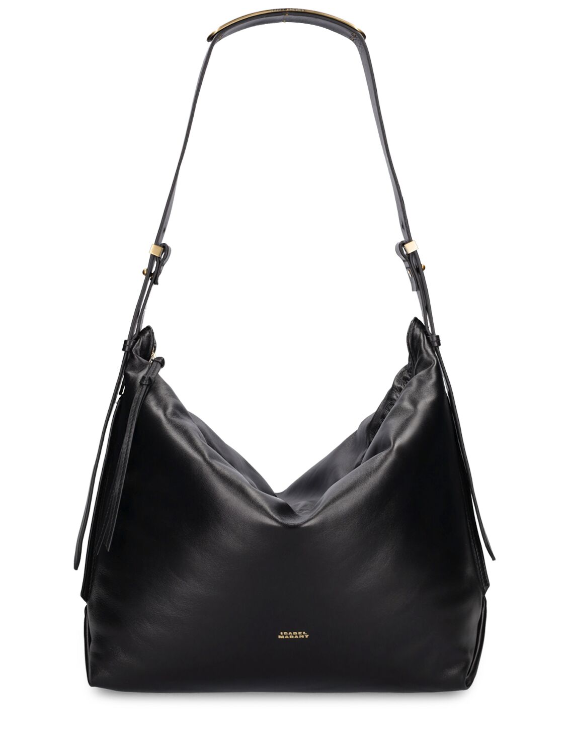 Isabel Marant Large Leyden Leather Shoulder Bag In Black