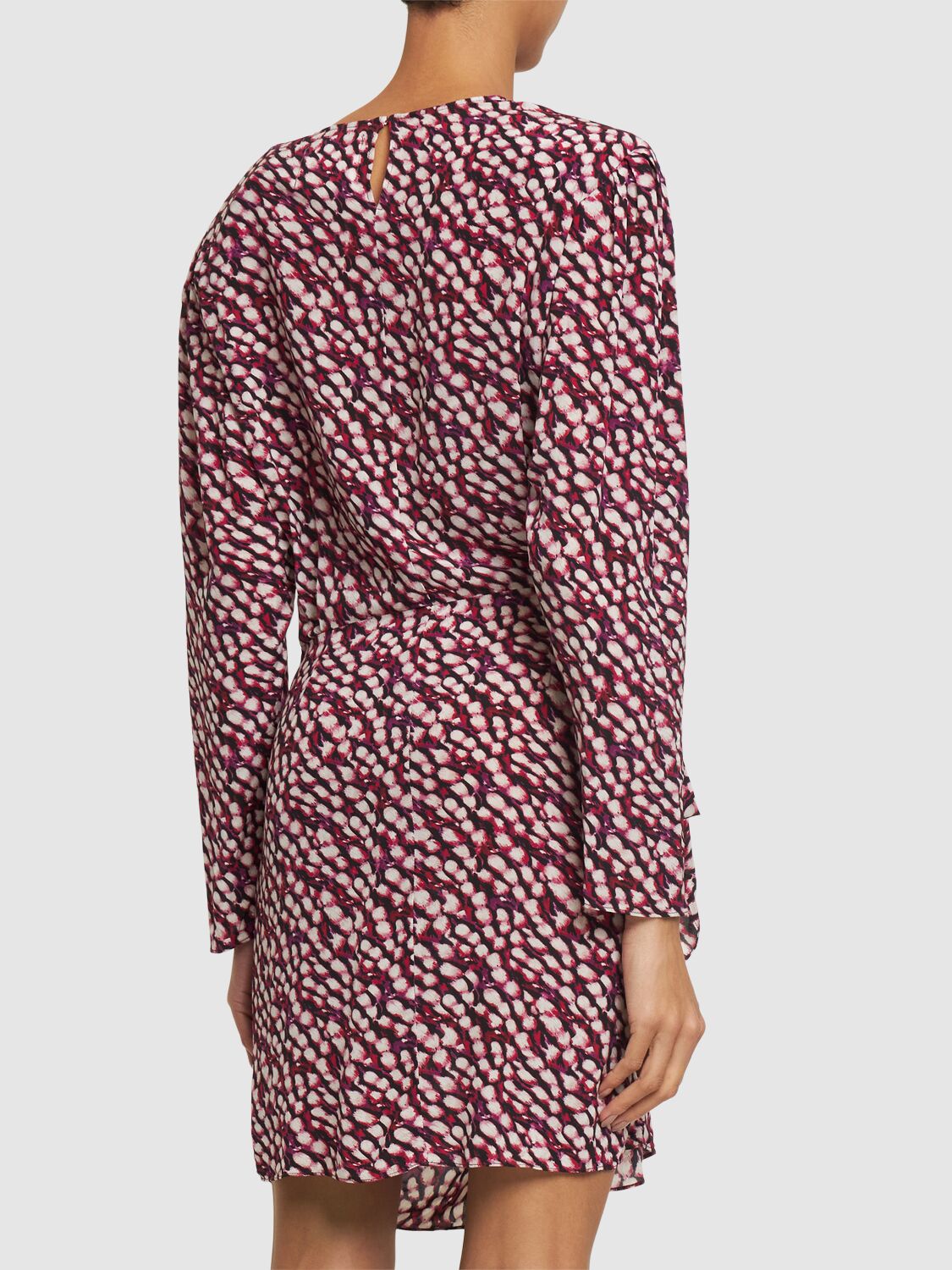 Isabel Marant Étoile Dulce Printed Viscose Mini Dress In Raspberry,multi