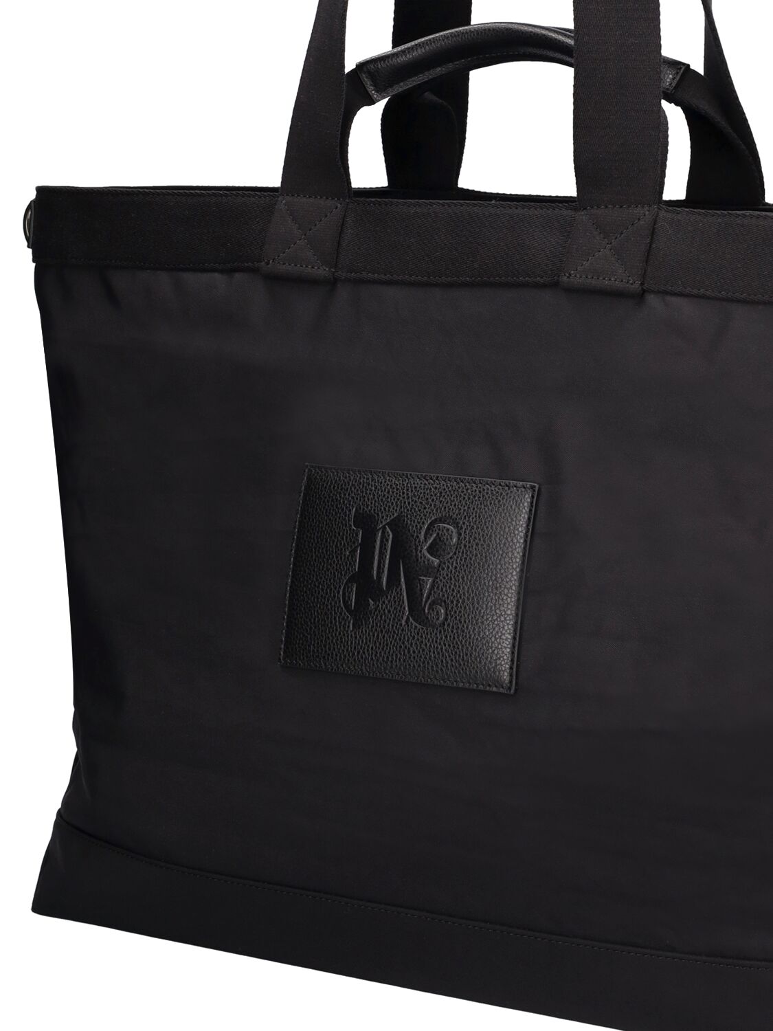 Shop Palm Angels Monogram Nylon Tote Bag In Black