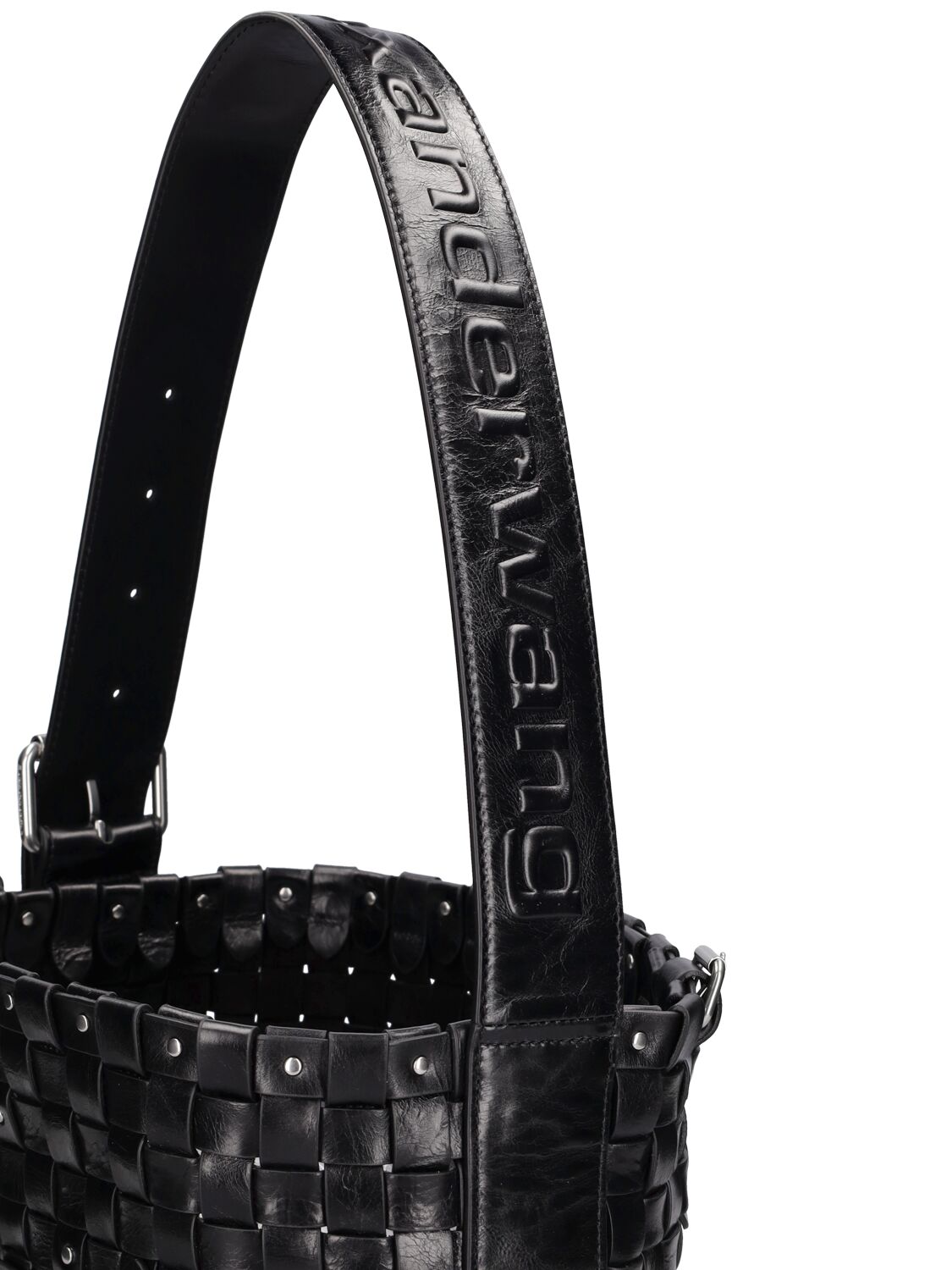 Shop Alexander Wang Medium Lock Leather Hobo Bag In Black
