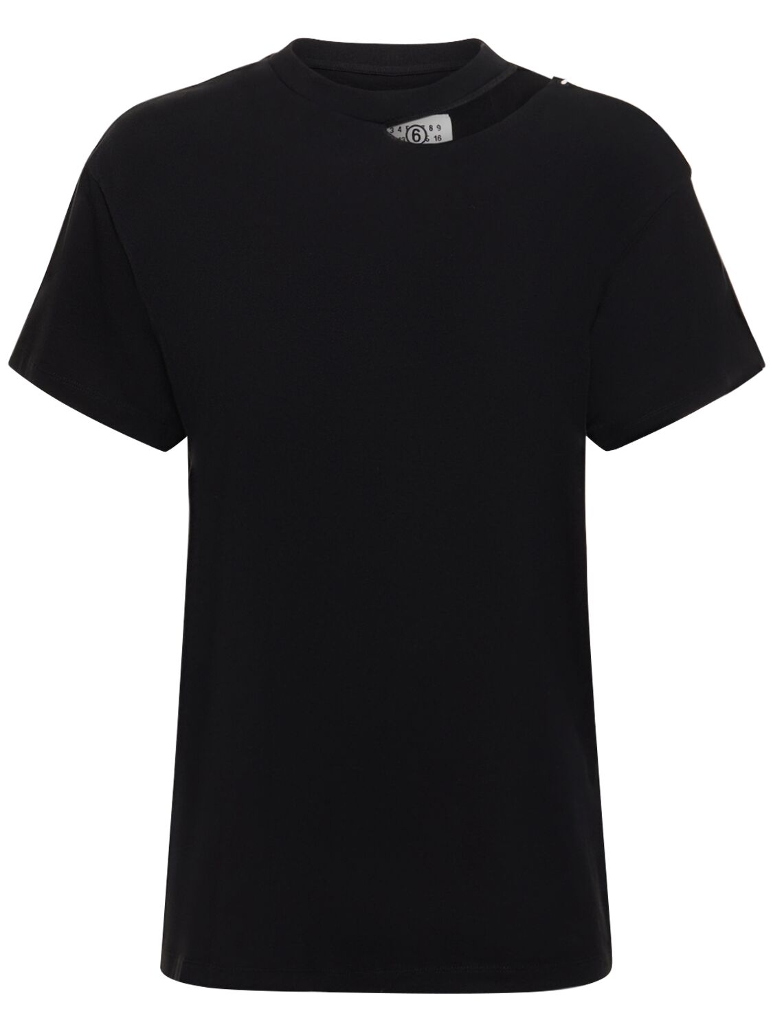 Mm6 Maison Margiela Distressed Cotton T-shirt In Black