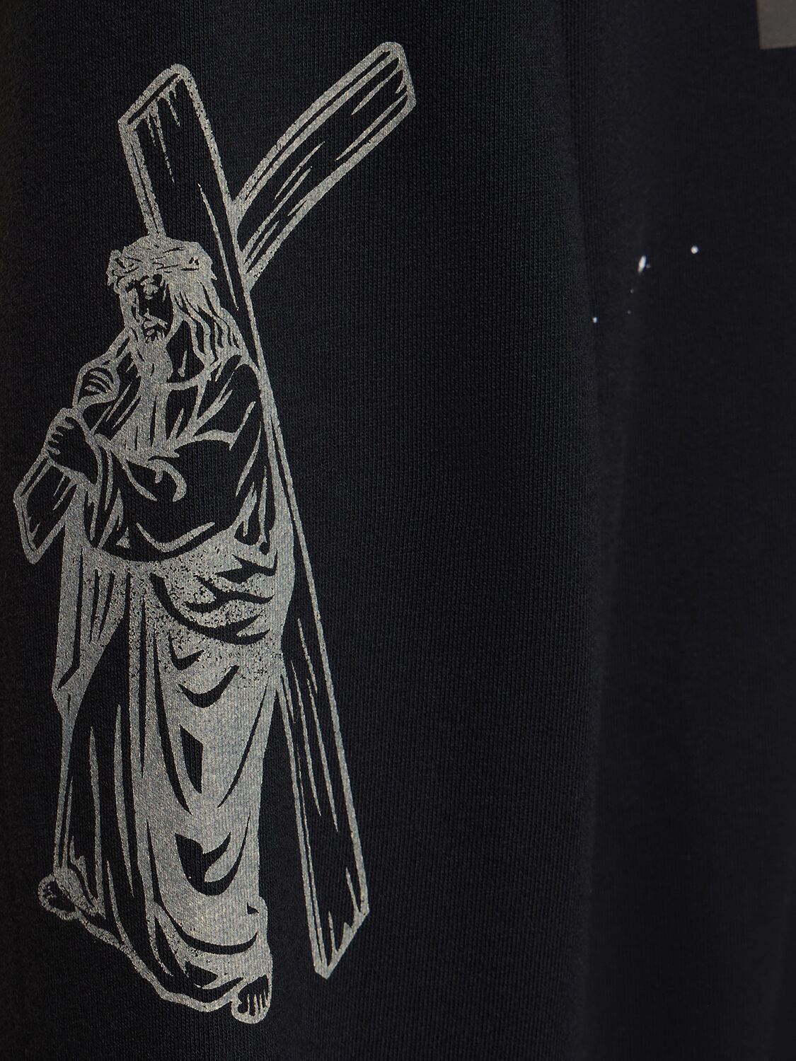 Shop Someit Sacrifice Vintage Cotton Crew Sweatshirt In Black