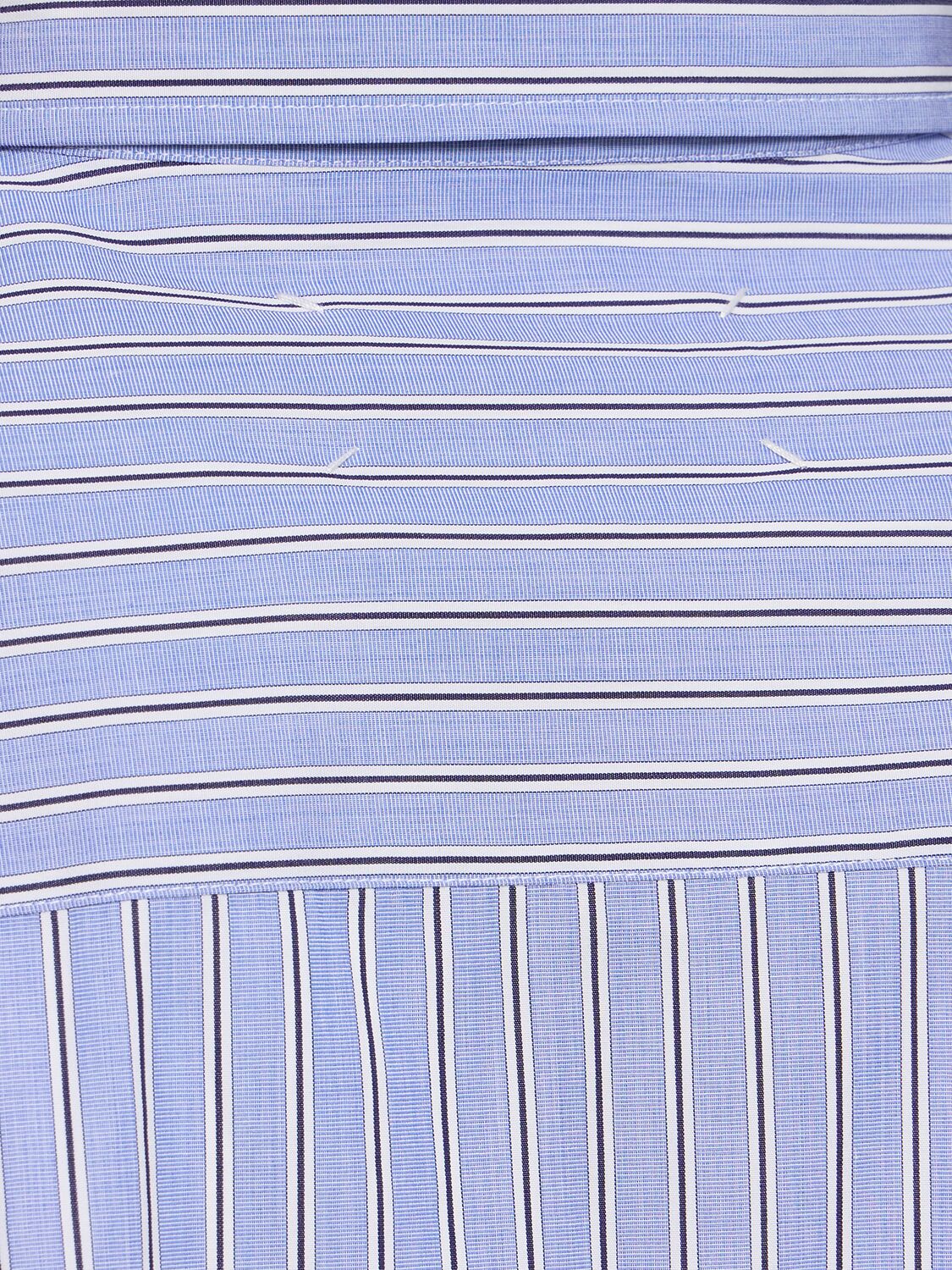 Shop Maison Margiela Oversized Classic Cotton Shirt In Striped Blue