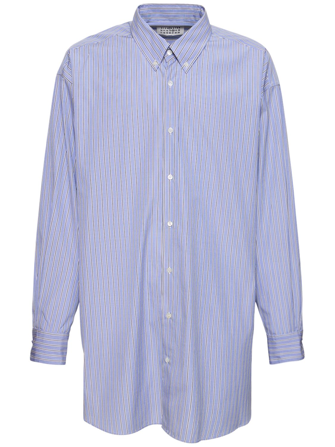 Maison Margiela 大廓型经典棉质衬衫 In Striped Blue