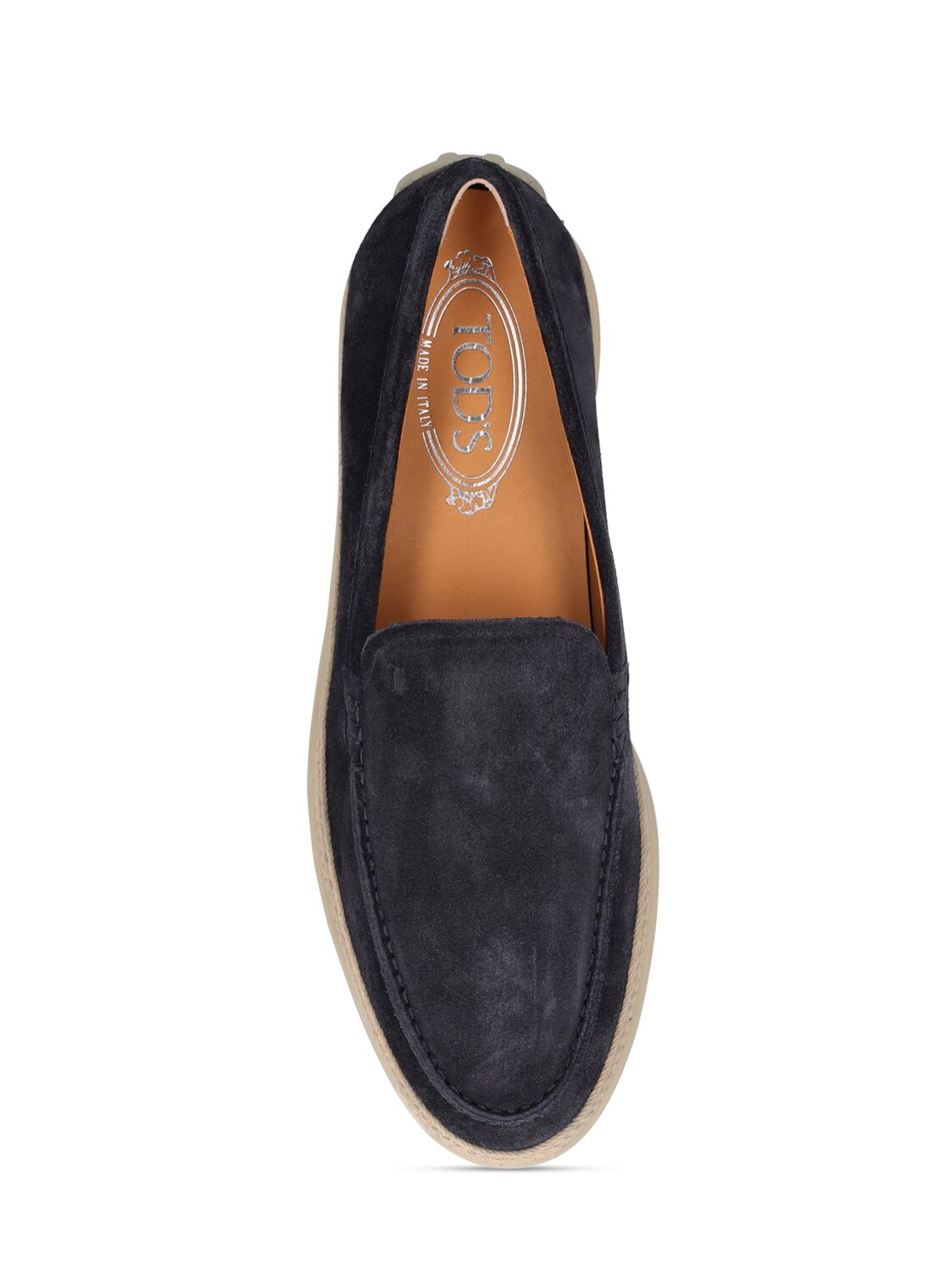 Shop Tod's Suede & Rubber Loafers In Navy