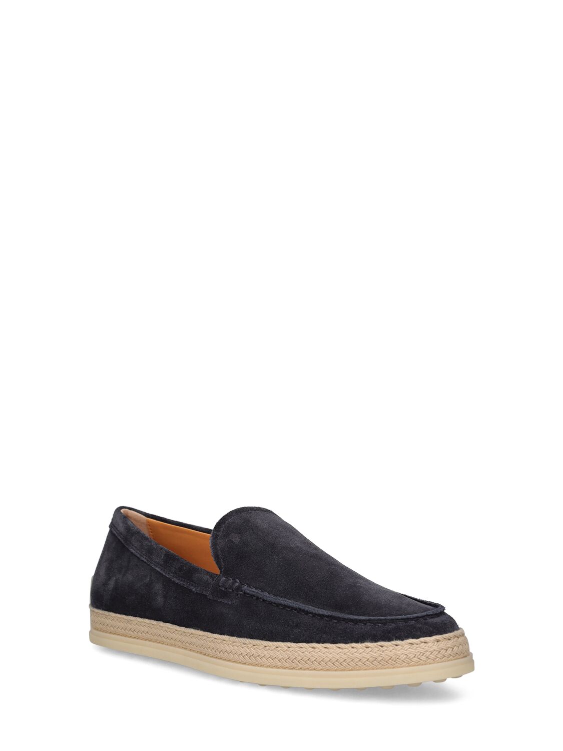 Shop Tod's Suede & Rubber Loafers In Navy