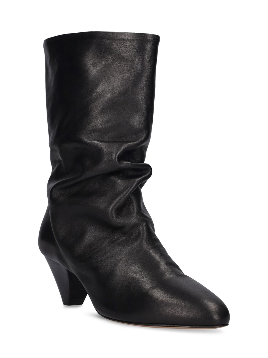 Shop Isabel Marant 55mm Reachi Leather Ankle Boots In Black