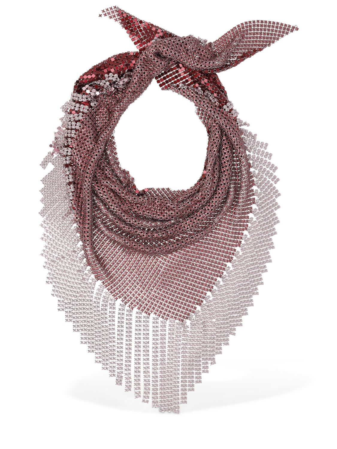 Rabanne Pixel围巾项链 In Fuchsia,pink