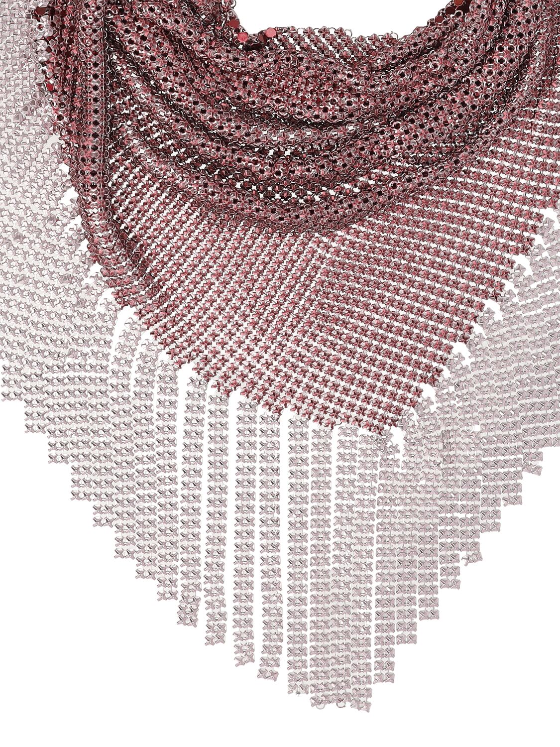 Shop Rabanne Pixel Scarf Necklace In Fuchsia,pink