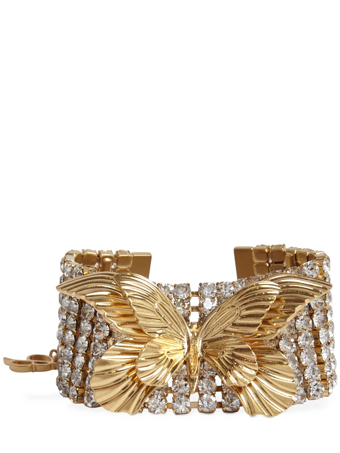 Blumarine Butterfly Crystal Choker In Gold,crystal