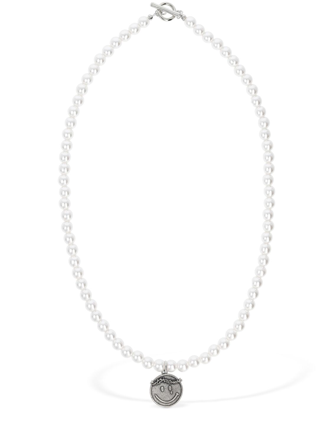 Someit K.o.k Imitation Pearl Necklace In Silver