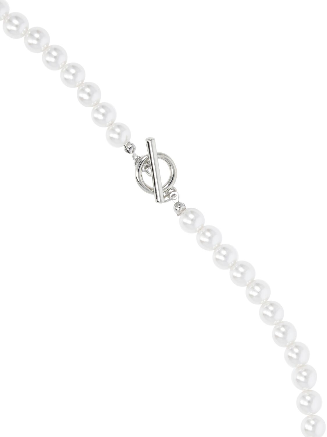 Shop Someit K.o.k Imitation Pearl Necklace In Silver