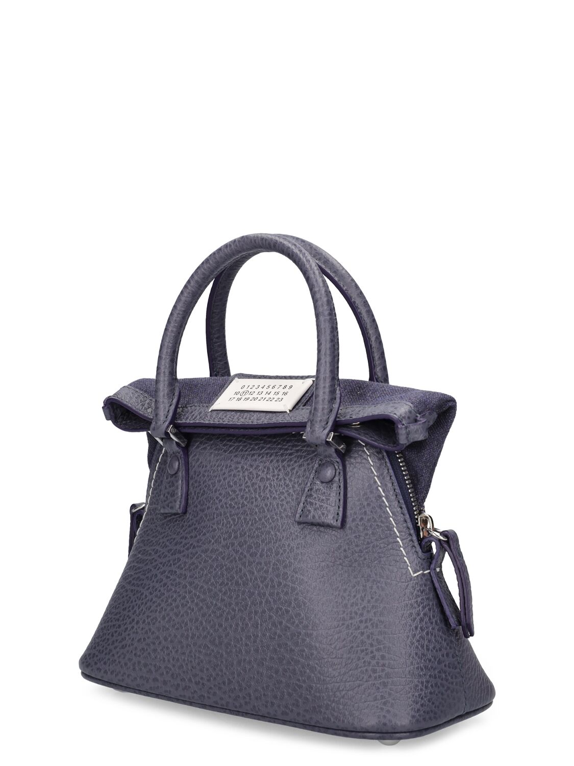 Shop Maison Margiela 5ac Micro Grained Leather Top Handle Bag In Blue