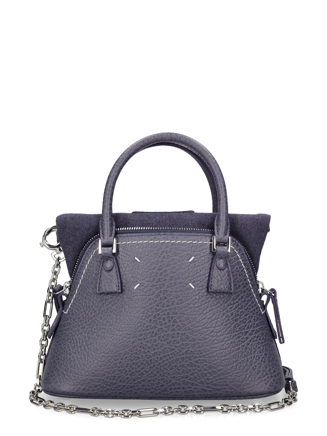 Shop Maison Margiela 5ac Micro Grained Leather Top Handle Bag In Blue