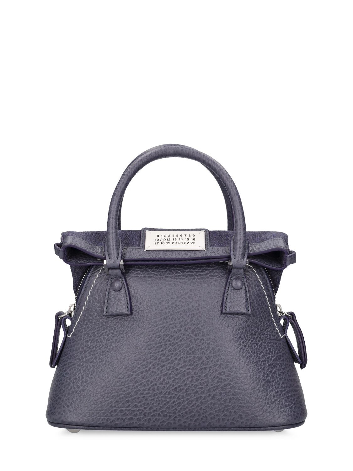 Maison Margiela 5ac Micro Grained Leather Top Handle Bag In Blue