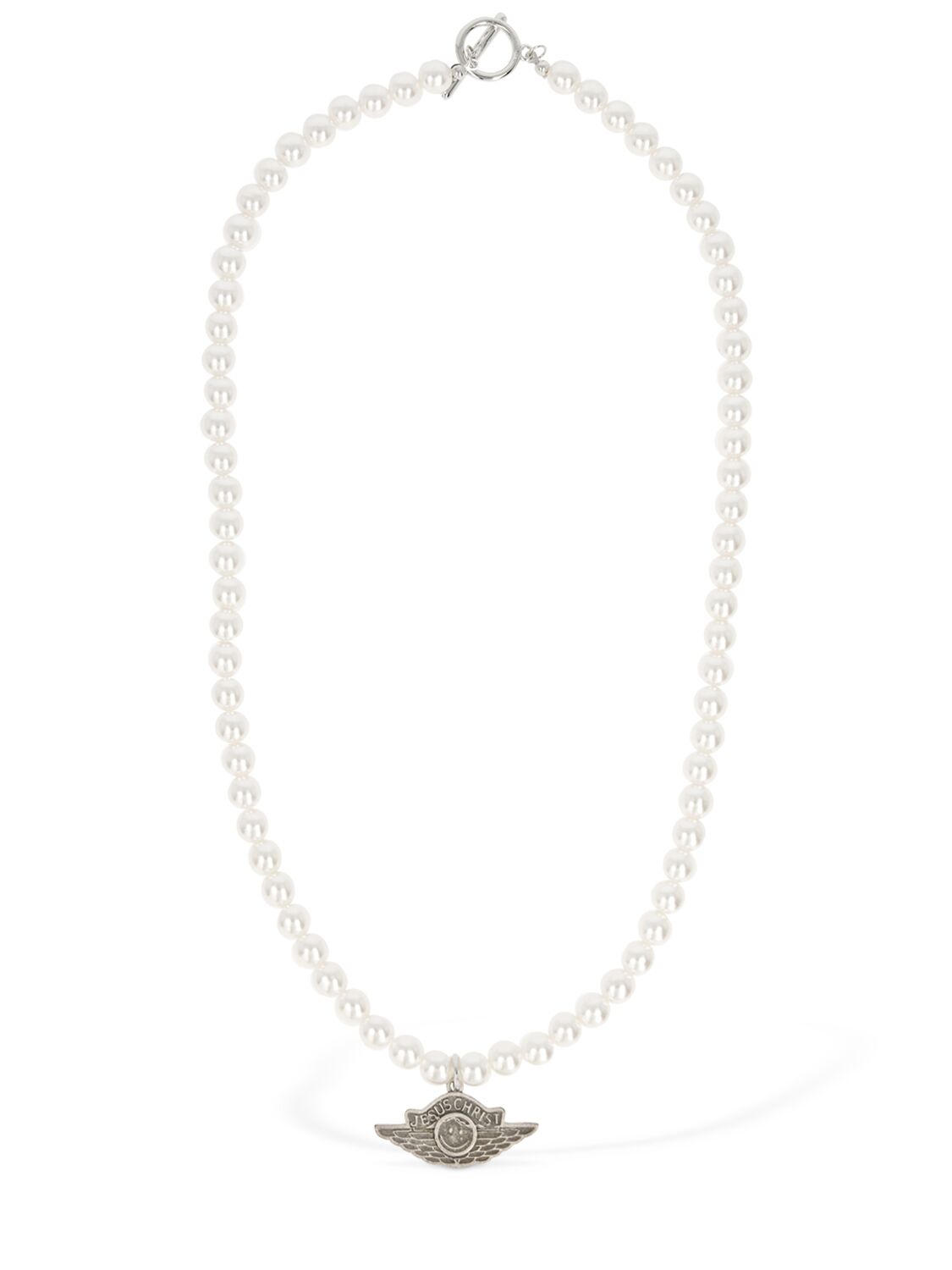 Someit J.x Imitation Pearl Necklace In Silver