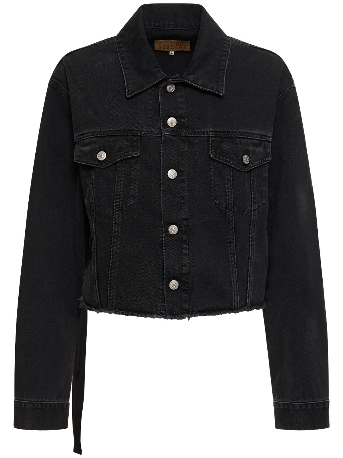Image of Asymmetric Cotton Denim Jacket
