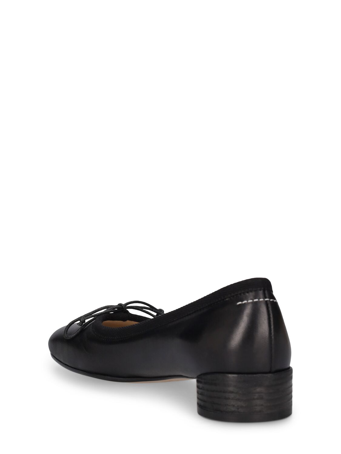 Shop Mm6 Maison Margiela 30mm Leather Ballet Shoes In Black