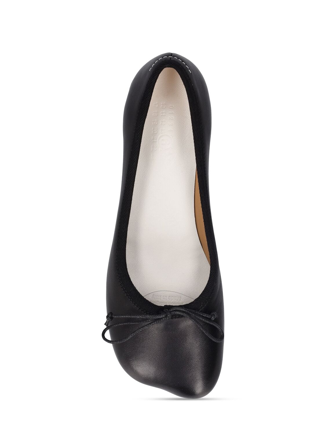 Shop Mm6 Maison Margiela 30mm Leather Ballet Shoes In Black