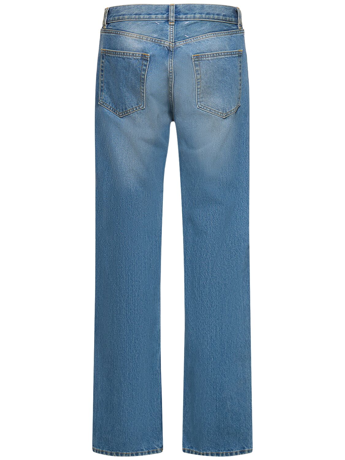 Shop Maison Margiela Regular Cotton Denim Jeans In Blue