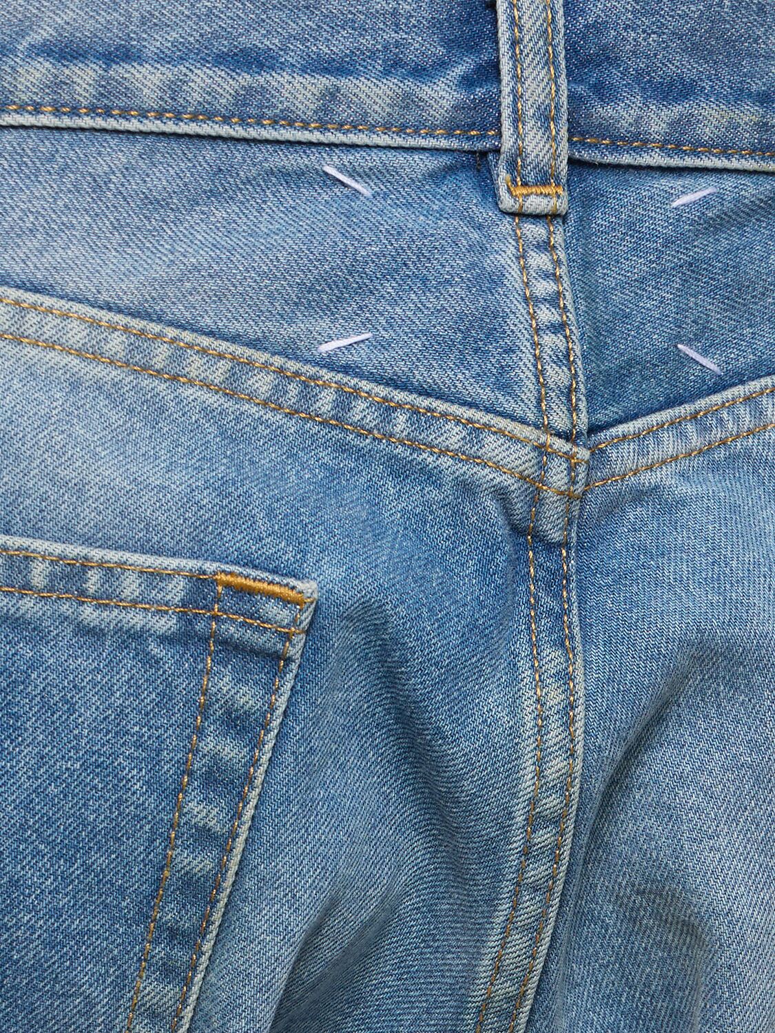 Shop Maison Margiela Regular Cotton Denim Jeans In Blue