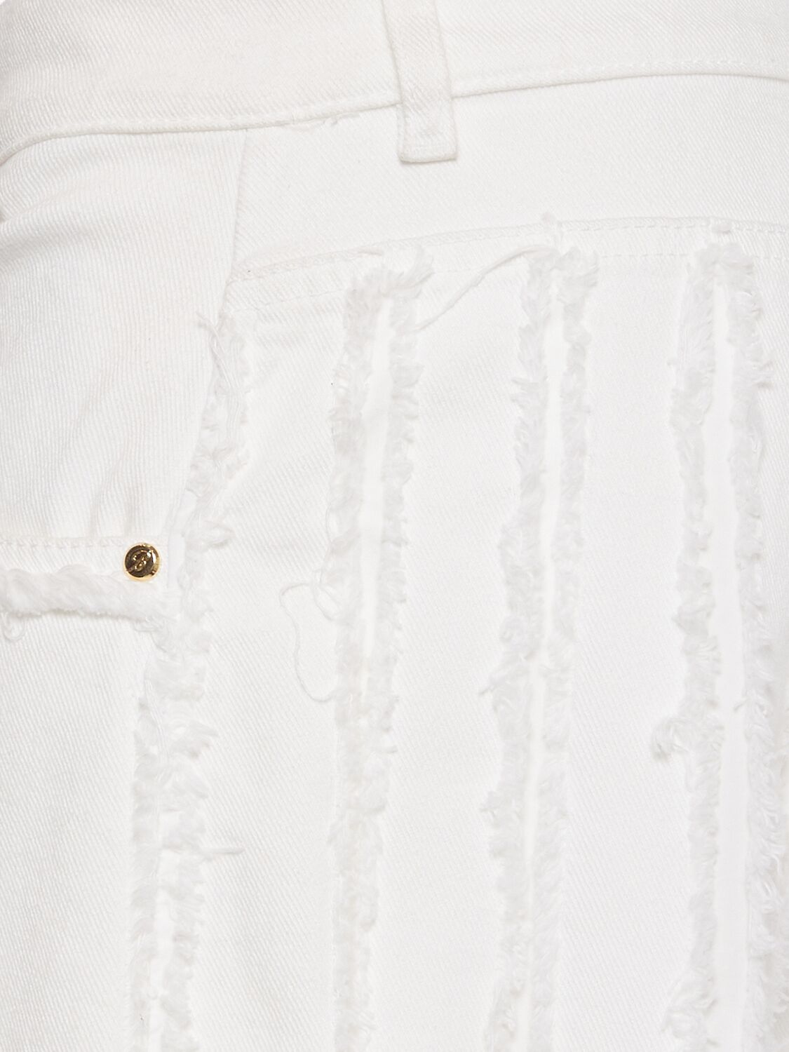 Shop Blumarine Cotton Denim Wide Jeans In White