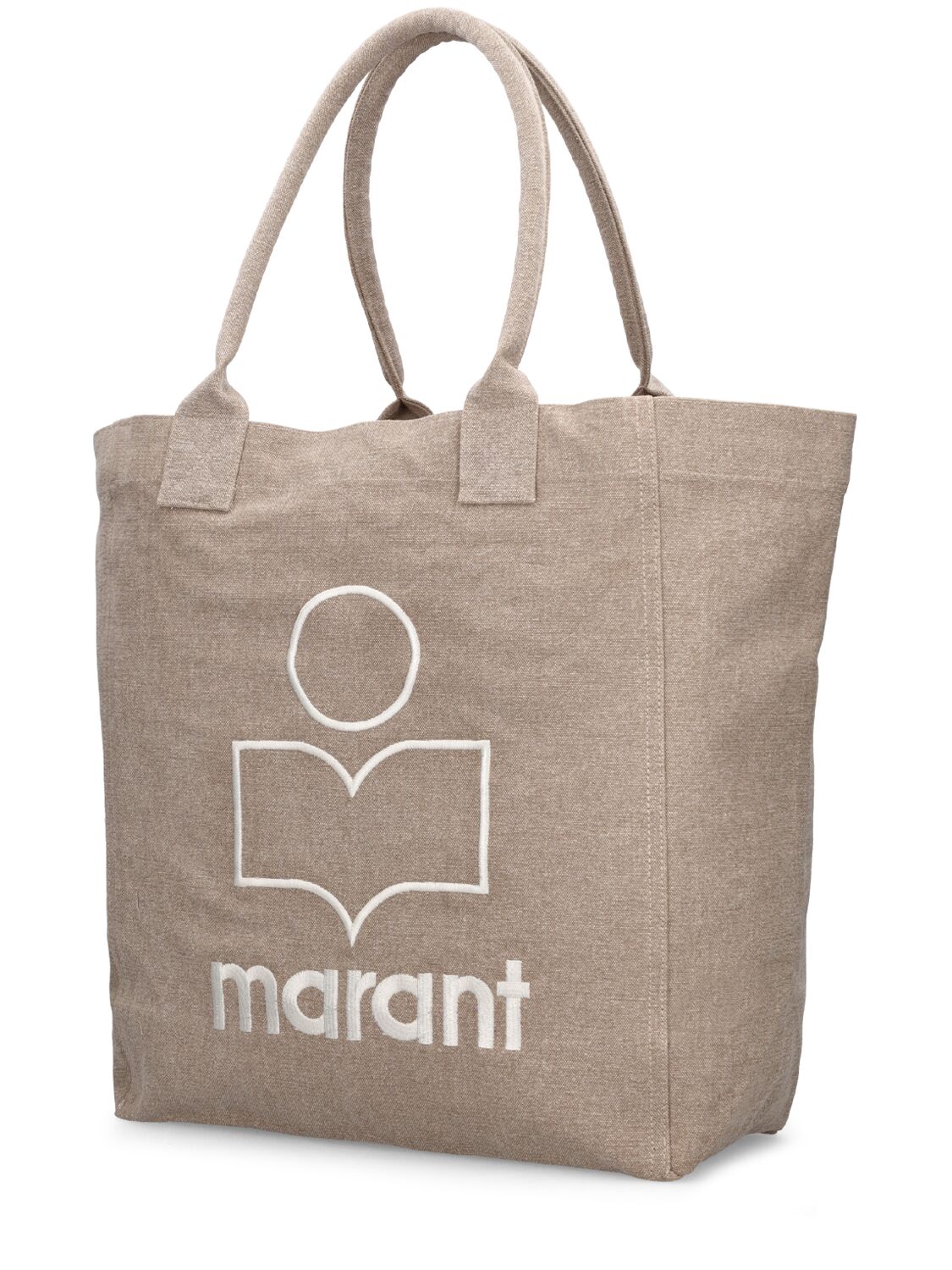 Shop Isabel Marant Yenky Cotton Tote Bag In Beige