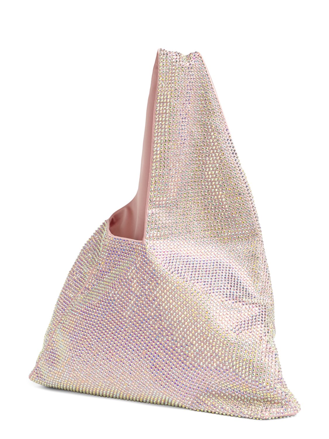 Shop Giuseppe Di Morabito All Over Crystal Shoulder Bag In Light Rose