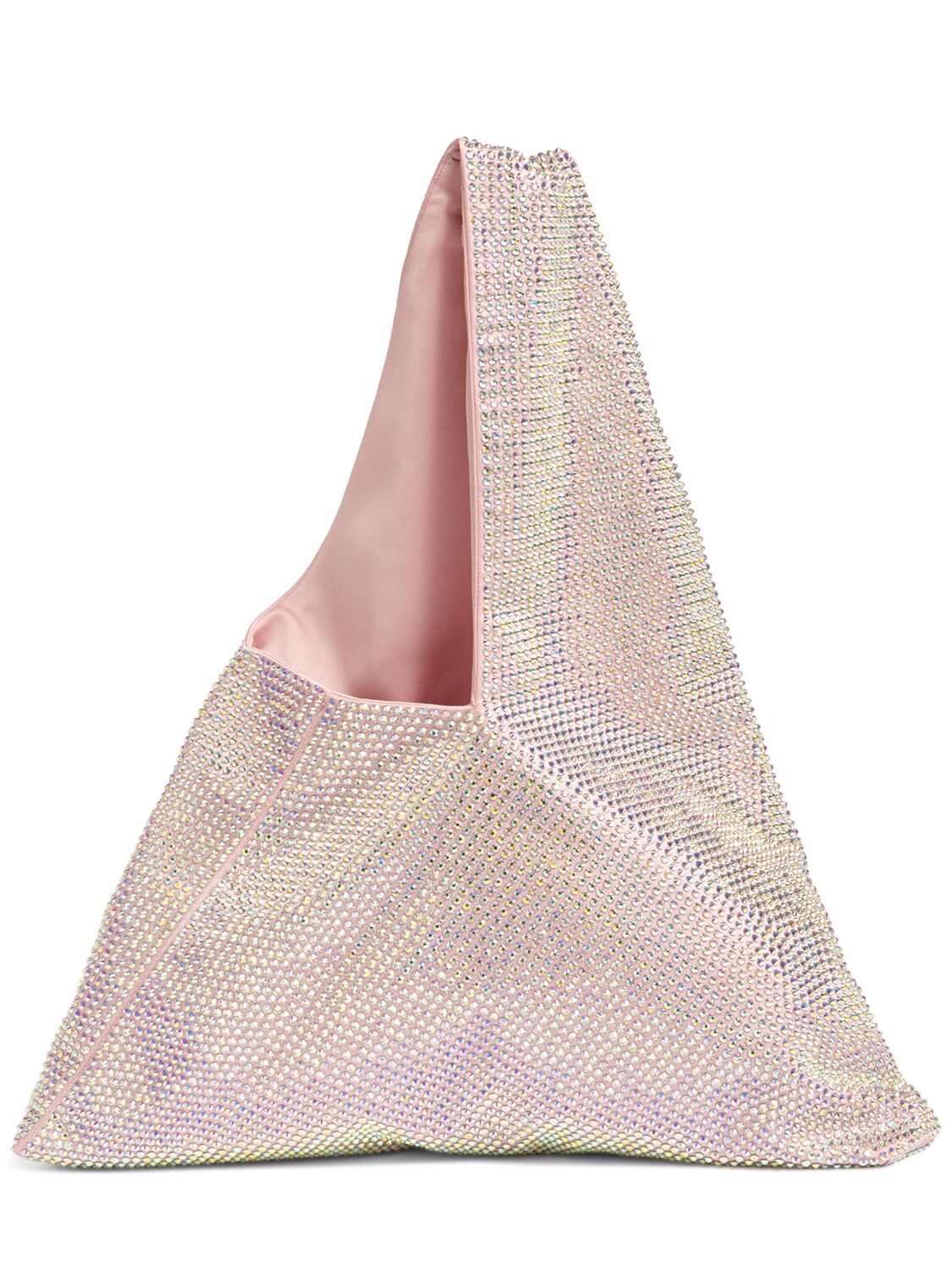 Shop Giuseppe Di Morabito All Over Crystal Shoulder Bag In Light Rose