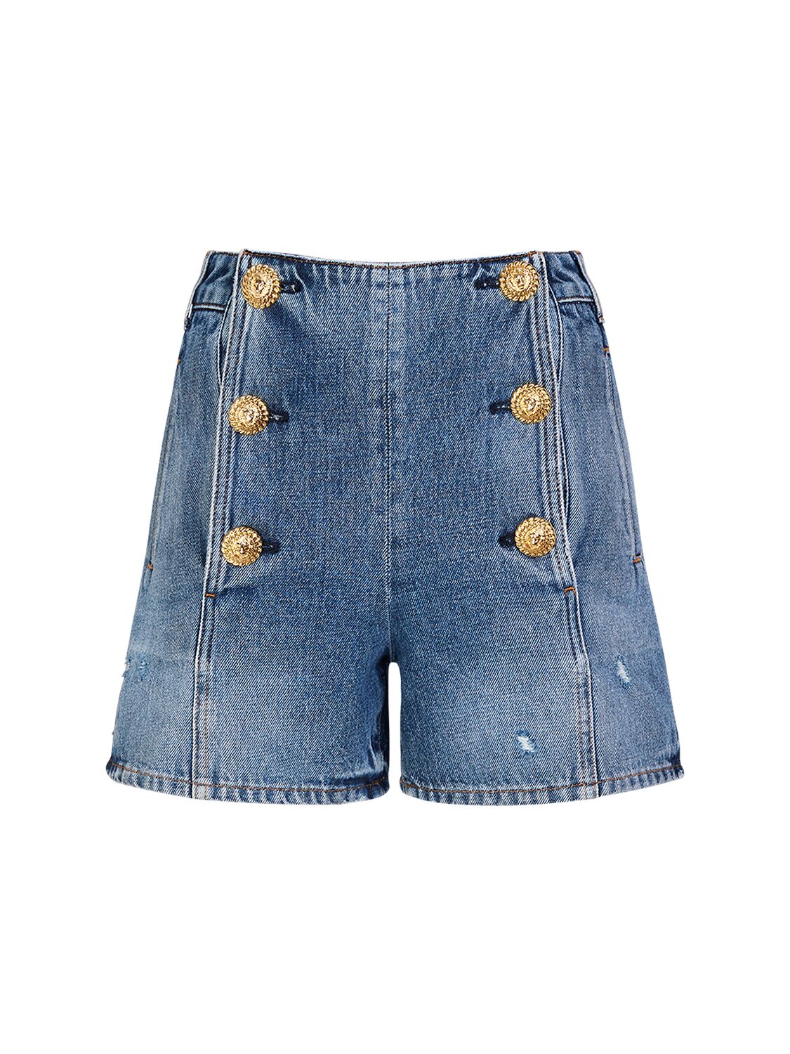 Image of 6-button High Waist Denim Shorts