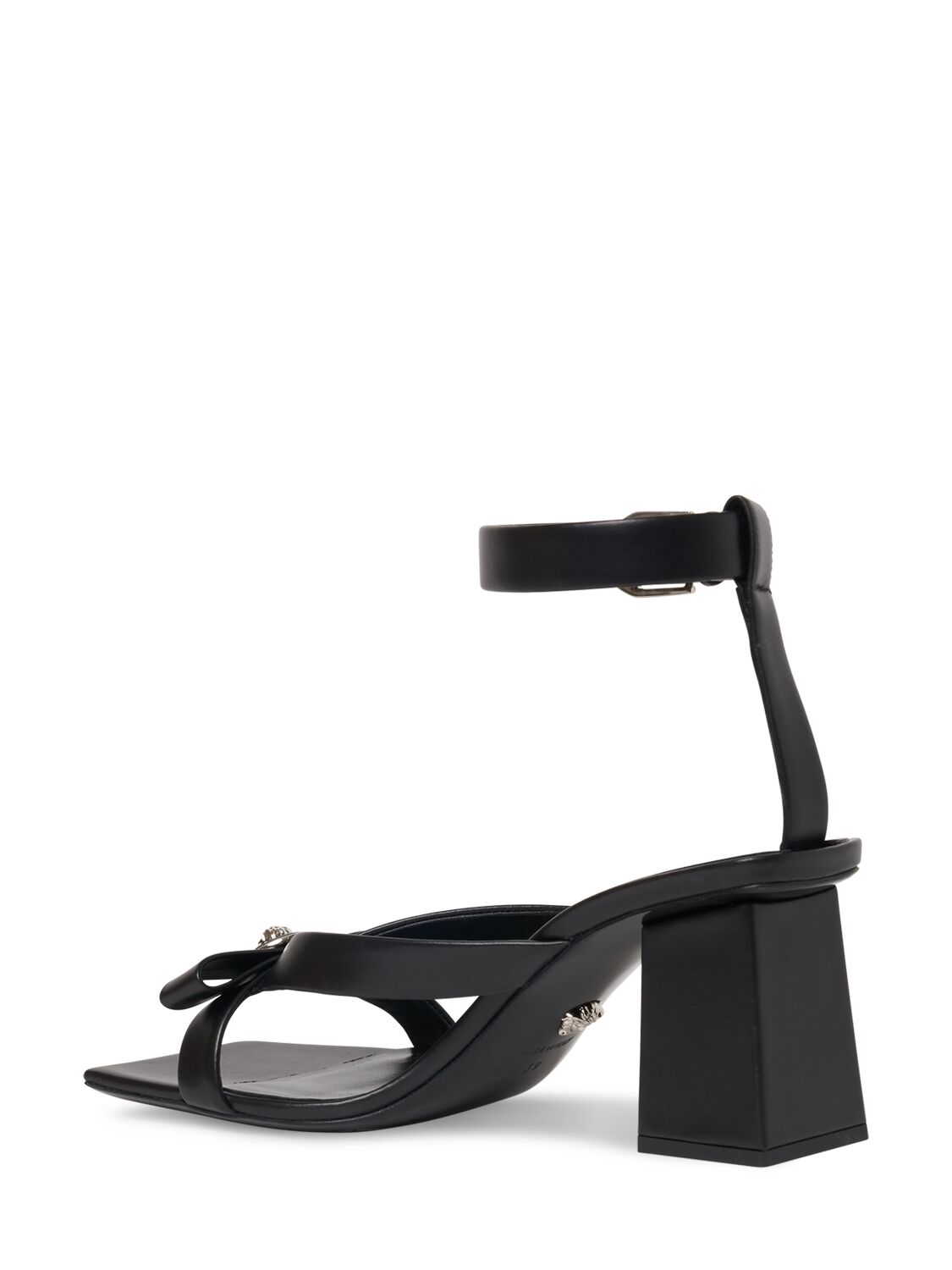 Shop Versace 70mm Leather Sandals In Black
