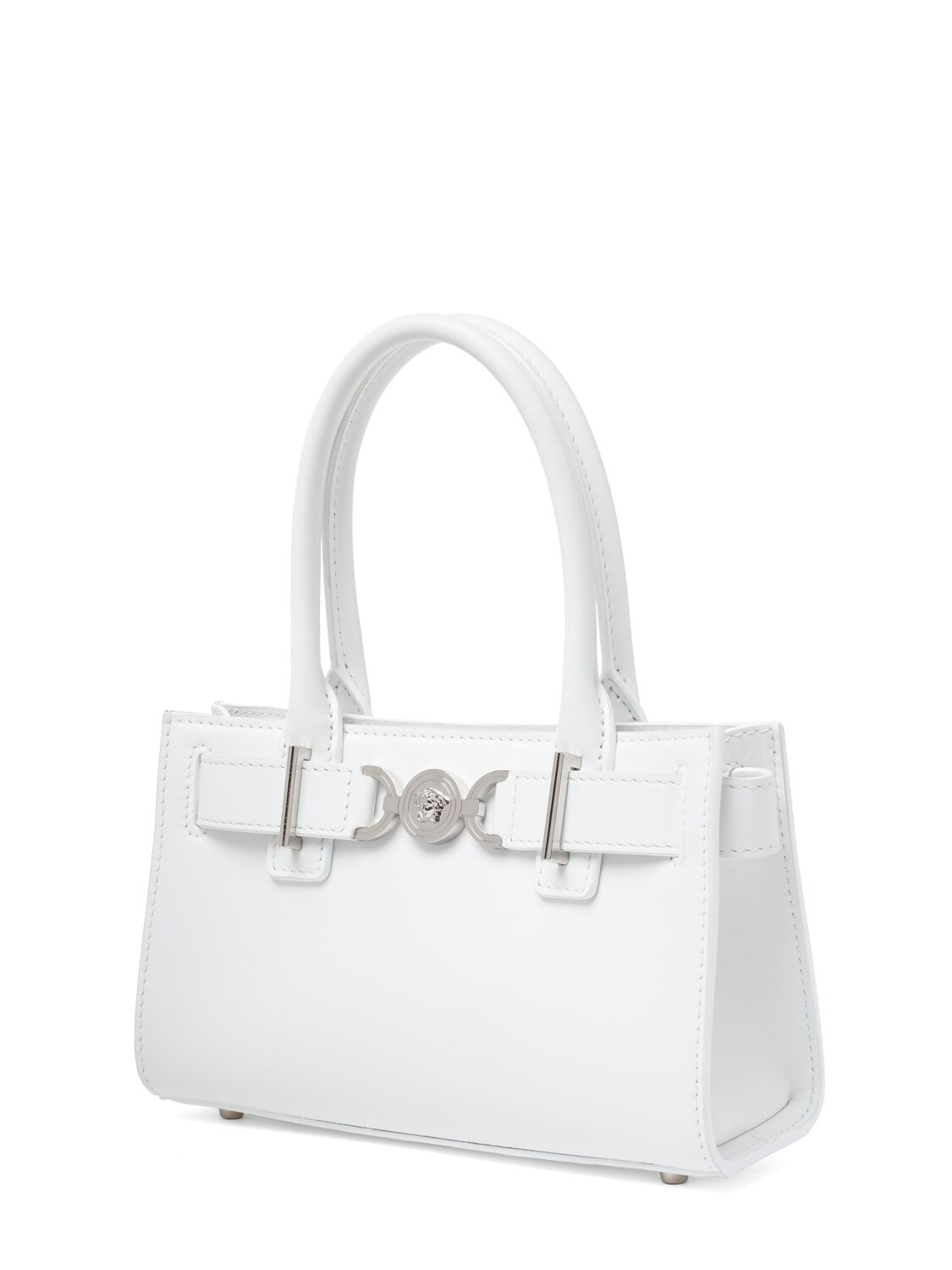 Shop Versace Small Medusa '95 Leather Bag In White Optical