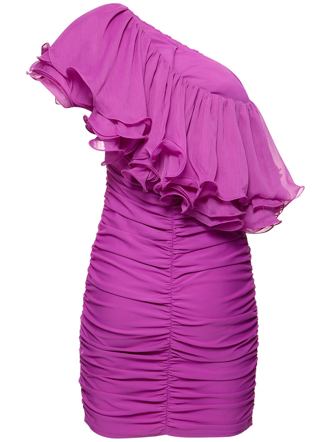 Shop Rotate Birger Christensen Asymmetric Chiffon Mini Dress In Purple Cactus F